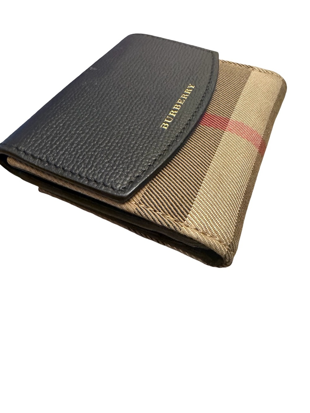 🔥Authentic Burberry Black & Beige Small Fold Wallet - Picture 3 of 12